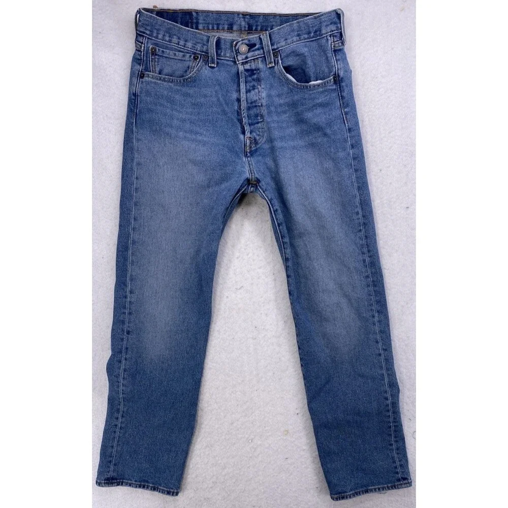 Levi's 501 Jeans Men's W31 L30 Blue Denim Button Fly Straight Leg Classic